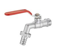 Robinet de Jardin avec Manette Plate Quart de Tour Mâle 15x21 - Mâle 20x27 avec raccord au nez Ø15 AROZ