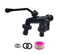 Robinet de jardin en laiton - Kit de robinet extérieur, robinet à boisseau sphérique double robinet, connecteur de robinet de tuyau | Robinet en laiton à double sortie d'eau, robinet en cuivre noir à