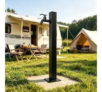 Robinet de jardin extérieur à colonne carrée à montage au sol, poteau de robinet d'eau vertical autoportant pour ferme, atelier, station de lavage de voiture(C,Height: 60cm/23.6in)