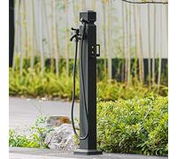 Robinet de jardin extérieur à colonne d'eau résistant au gel avec support de tuyau et fixation au sol, idéal pour l'irrigation et l'arrosage.