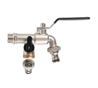 Robinet de jardin extérieur à double sortie en laiton à fixation murale 2 voies robinet d'eau extérieur pour irrigation de jardin, pelouse et cour.