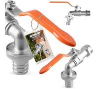 Robinet de Jardin Extérieur d'Eau 3/4 x 3/4 Adaptateur Raccord de Tuyaux 3/4 x 1/2 | Valve de Sortie de Balle Vanne Résistant Antirouille