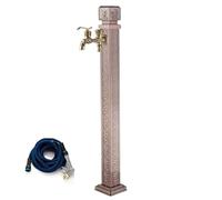 Robinet de jardin extérieur en acier inoxydable 304 avec colonne d'eau monobloc en laiton - Protection contre le gel et résistant au soleil - Idéal pour les cours de villa et les fontaines de jardin