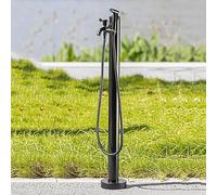 Robinet de jardin extérieur en acier inoxydable de 94 cm, colonne d'eau autoportante avec robinet, design noir élégant pour fontaines de jardin et solutions d'arrosage extérieures