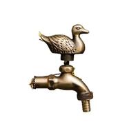 Robinet de Jardin extérieur en Laiton Massif Antique-poignée d'animal (Martin-pêcheur Vert), Robinet extérieur décoratif G1/2 (Canard en Laiton)