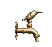 Robinet de Jardin extérieur en Laiton Massif Antique - Poignée en Forme d'animal (Martin-pêcheur Vert), Robinet extérieur décoratif G1/2 (Martin-pêcheur en Laiton)