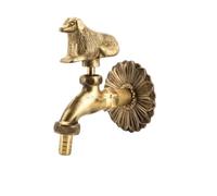 Robinet de Jardin extérieur en Laiton Massif Antique - Poignée en Forme d'animal (Martin-pêcheur Vert), Robinet extérieur décoratif G1/2 (Chien en Laiton)