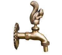 Robinet de Jardin extérieur en Laiton Massif Antique - Poignée en Forme d'animal (Martin-pêcheur Vert), Robinet extérieur décoratif G1/2 (écureuil en Laiton)