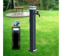 Robinet de jardin extérieur résistant au gel avec lumière LED solaire - Robinet court autoportant de 104 cm pour irrigation de jardin et aménagement paysager
