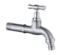 Robinet de Jardin Lot de 2 robinets extérieurs à ouverture lente en acier inoxydable 304, antigel, for lave-linge, 4/6 points Pour la cour(6 point Sharp spout)