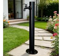Robinet de jardin pour fontaine murale, colonne de distribution d'eau pour jardin et patio, robinet sur pied de jardin noir, fontaine d'eau noire pour l'irrigation(Style 1,Height: 80cm/31.5in)