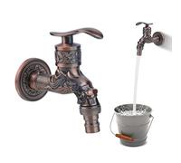 Robinet De Jardin Rétro Zinc: HOMURY Robinet Exterieur Jardin G1/2" Robinet Exterieur Jardin Antique Robinet Style Européen Robinet Exterieur Pour Maison Extérieur Cuisine Salle De Bain Rouge Antique