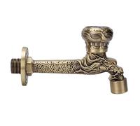 Robinet de Jardin, Robinet Sculpté Antique à Poignée Unique en Laiton Massif à Double Usage d'Eau Mural Vintage pour Machine à Laver (2)