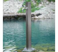 Robinet de Jardin sur Pied - Colonne d'eau Verticale avec antigel, Fixation au Sol, Accessoires de Montage et Crochet Inclus, Usage extérieur, Double entrée en Option, id