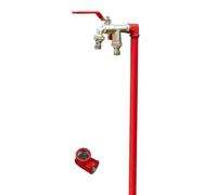 Robinet de jardin vertical en acier inoxydable - Double sortie extérieure de 99,8 cm avec serrure - Robinets en cuivre pour un système d'arrosage efficace