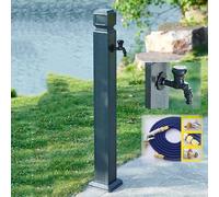 Robinet de jardin vertical résistant au gel avec bec court et pistolet pulvérisateur - Connecteur de tuyau de 110 cm pour un arrosage facile, idéal pour une utilisation dans le jardin