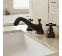 Robinet de lavabo 3 trous rétro noir PaulGurkes avec mélangeur à deux poignées