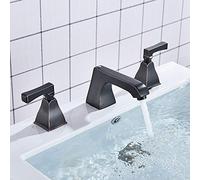 Robinet de lavabo à bec long, 3 pièces, mitigeur à double poignée, chrome/bronze noir/nickel brossé, mitigeur d'eau chaude et froide