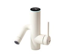 Robinet de lavabo à bras mécanique affichage numérique LED, mitigeur pivotant 360 degrés,Sûr et fiable(Groen)