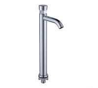 Robinet de lavabo à pression tactile en acier inoxydable plaqué chrome et temporisé à fermeture automatique pour une utilisation efficace de l'eau dans les salles de bains et cuisines (D)