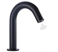 Robinet de lavabo automatique sans contact noir à capteur, petit robinet de cuisine, robinet électrique à capteur infrarouge, robinet à main avec aérateur et double bec.