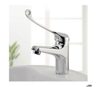Robinet de lavabo avec poignée médicale, robinet de salle de bain PMR, chrome, argent