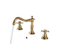 Robinet De Lavabo Baignoire Salle Bain À Deux Poignées | Robinet de lavabo mélangeur d'eau chaude et froide monté sur pont, 3 trous répandus(Color 2)