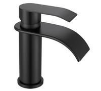 Robinet de Lavabo Cascade - CECIPA MAX - Noir - Inox - Eau Chaud et Froid - Design Élégant