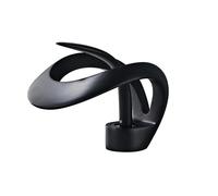 Robinet de lavabo cascade moderne et élégant, mitigeur monolevier en laiton massif, finition Noir