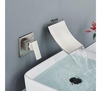 Robinet de lavabo cascade or/noir mural for robinets de salle de bains, robinet d'évier de baignoire mélangeur d'eau chaude et froide(Brushed Nickel E)