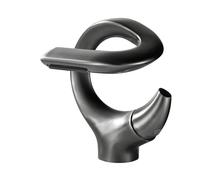 Robinet de lavabo cascade sortie d'eau pour légumes et fruits Lavabo universel froid et chaud intégré Chrome doré Style (gris)