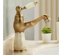 Robinet de lavabo chaud et froid en jade naturel et en jade, nain de jade vert antique