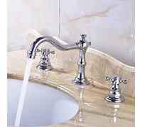 Robinet de lavabo de salle de bain 3 trous, robinet de salle de bain en laiton, robinets de lavabo à deux poignées, robinet de lavabo de salle de bain 3 trous, mitigeur de lavabo de salle de bain miti