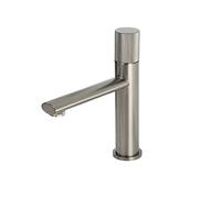 Robinet de lavabo de salle de bain à levier unique chaud et froid en laiton brève gris gris (gris pistolet)