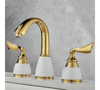 Robinet de lavabo de salle de bain antique à 3 trous en laiton mélangeur de lavabo classique style vintage économie d'eau installation facile pour décoration moderne ou traditionnelle