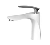 Robinet De Lavabo De Salle De Bain De Luxe En Cuivre Doré Et Noir, Mélangeur D'Eau Chaude Et Froide, Design Surélevé Pour Lavabo De Comptoir, Accessoires De Salle De Bain(Silver Short)
