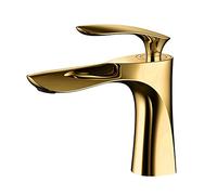 Robinet De Lavabo De Salle De Bain De Luxe En Cuivre Doré Et Noir, Mélangeur D'Eau Chaude Et Froide, Design Surélevé Pour Lavabo De Comptoir, Accessoires De Salle De Bain（Golden Short Style）