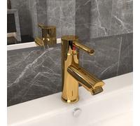 Robinet de Lavabo de Salle de Bain Doré 130x176 mm Mitigeur Intérieur vidaXL