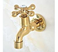 Robinet de lavabo de salle de bain en laiton doré à une poignée, robinet de cuisine, robinet de salle de bain à fixation murale, robinet de machine à laver de jardin, robinets de lavabo (couleur :