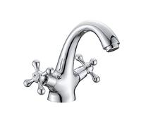 Robinet de lavabo de salle de bain en laiton en laiton antique avec mélangeur à eau froide chaude et élégant bac à bassin de douche pour la cuisine et les toilettes du bassin de style vintage pour