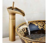 Robinet de lavabo de salle de bain, mitigeur de lavabo, robinet de lavabo, cascade antique, eau chaude et froide, robinet d'évier monotrou à levier unique pour robinet de cuisine de salle de bain