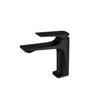 Robinet de lavabo de salle de bain moderne à poignée unique, avec noyau en laiton, mitigeur d'eau chaude et froide monté sur le pont(Black,G3/8)