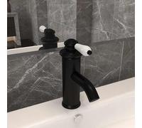 vidaXL Robinet de lavabo de salle de bain Noir 130x180 mm