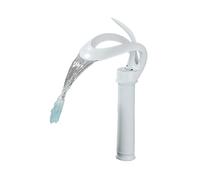 Robinet de lavabo de salle de bain noir mat, robinet mitigeur de lavabo cascade doré en laiton, robinet mitigeur chaud-froid(White Color)