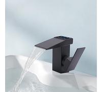 Robinet de lavabo de salle de bain robinet électrique avec affichage numérique 5-96 ℃, robinet électrique (noir)