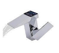 Robinet de lavabo de salle de bain robinet électrique avec affichage numérique 5-96 ℃, robinet électrique (argent)
