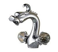Robinet de lavabo doré poli Dragon, robinet mitigeur double poignée eau chaude/eau froide, robinet pour vasque à poser, robinetterie de lavabo Crane (Chrome2)