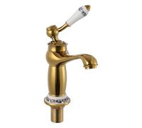 Robinet de lavabo doré - Robinet de salle de bain rétro avec 2 tuyaux de 50 cm - Température réglable - Convient pour les maisons, les hôtels, les salles de bains dans les immeubles de bureaux