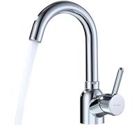 Robinet de Lavabo en Acier Inoxydable - BuntHaus Mitigeur Lavabo Haut Pivotant à 360°, Robinet Salle de Bain Monocommande Design moderne Finition Chromée Brillante