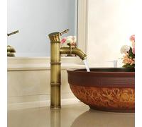 Robinet de lavabo en laiton antique robinet de style bambou finition bronze vintage robinet d'évier en cuivre mitigeur chaud et col(5)